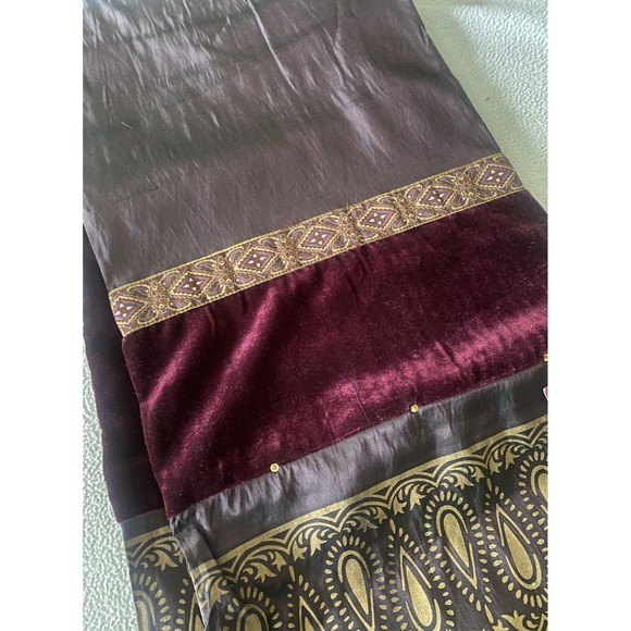 Target Global Home Marrakesh Throw 50x60 Burgundy Velvet Beaded Fringe 2005 NEW - Picture 7 of 7
